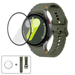 Wave Stitching Silicone Watch Band with 3D Curved Film, For Samsung Galaxy Watch FE 40mm, For Samsung Galaxy Watch7 44mm, For Samsung Galaxy Watch7 40mm, For Samsung Galaxy Watch6 Classic 47mm