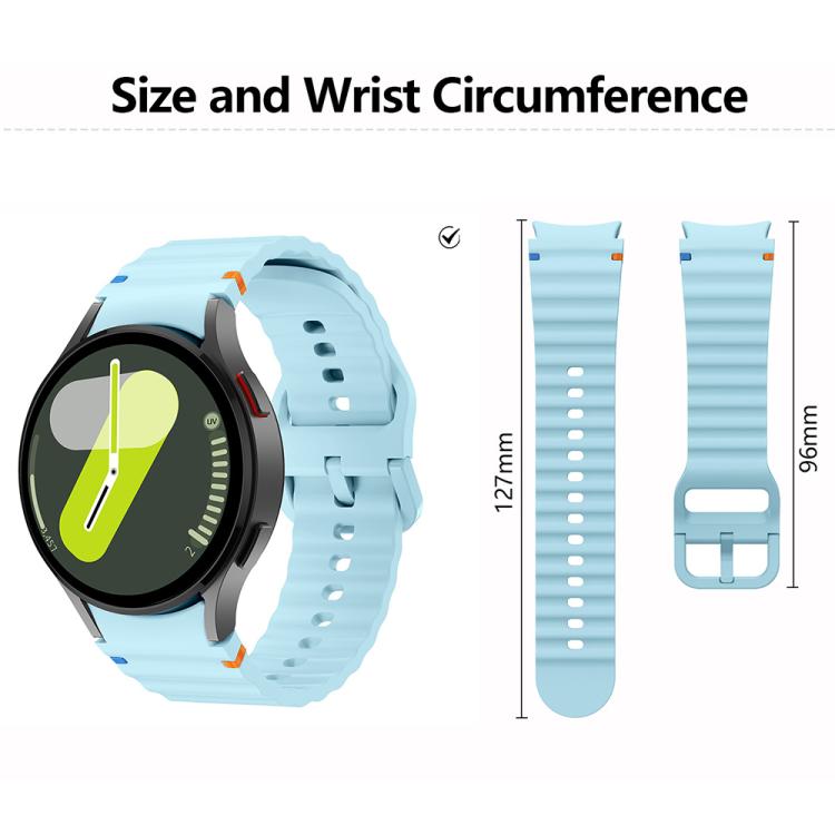 Wave Stitching Silicone Watch Band with 3D Curved Film, For Samsung Galaxy Watch6 44mm, For Samsung Galaxy Watch6 40mm, For Samsung Galaxy Watch6 Classic 43mm, For Samsung Galaxy Watch5 44mm