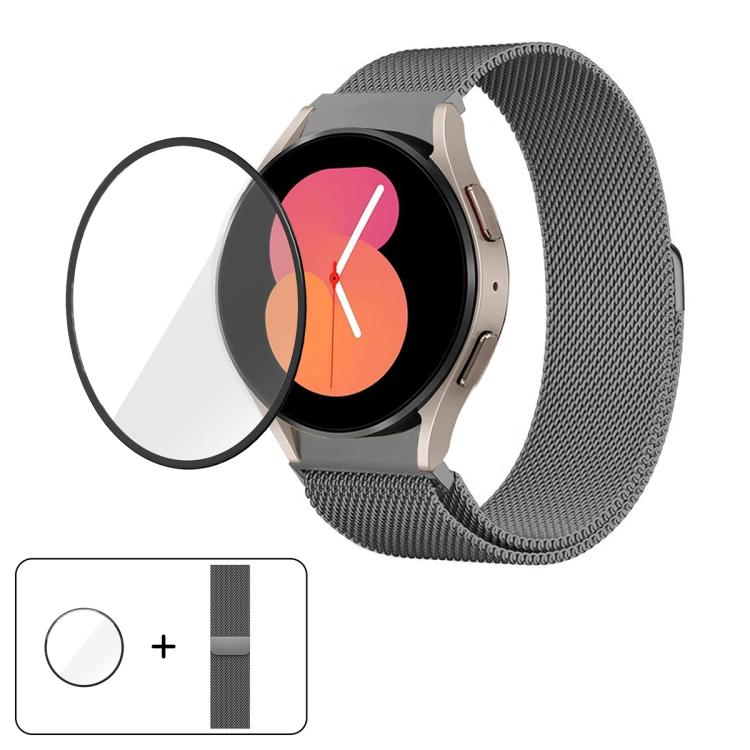 Milanese Magnetic Stainless Steel Watch Band with 3D Curved Film, For Samsung Galaxy Watch FE 40mm, For Samsung Galaxy Watch7 44mm, For Samsung Galaxy Watch7 40mm, For Samsung Galaxy Watch6 Classic 47mm, For Samsung Galaxy Watch6 44mm                  ...