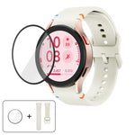 Plain Stitching Silicone Watch Band with 3D Curved Film, For Samsung Galaxy Watch FE 40mm, For Samsung Galaxy Watch7 44mm, For Samsung Galaxy Watch7 40mm, For Samsung Galaxy Watch6 Classic 47mm