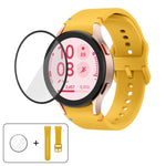 Plain Stitching Silicone Watch Band with 3D Curved Film, For Samsung Galaxy Watch5 Pro 45mm, For Samsung Galaxy Watch5 40mm, For Samsung Galaxy Watch4 44mm, For Samsung Galaxy Watch4 40mm