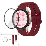 Plain Stitching Silicone Watch Band with 3D Curved Film, For Samsung Galaxy Watch5 Pro 45mm, For Samsung Galaxy Watch5 40mm, For Samsung Galaxy Watch4 44mm, For Samsung Galaxy Watch4 40mm