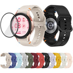 Plain Stitching Silicone Watch Band with 3D Curved Film, For Samsung Galaxy Watch FE 40mm, For Samsung Galaxy Watch7 44mm, For Samsung Galaxy Watch7 40mm, For Samsung Galaxy Watch6 Classic 47mm