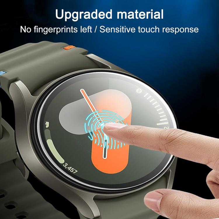 Plain Stitching Silicone Watch Band with 3D Curved Film, For Samsung Galaxy Watch5 Pro 45mm, For Samsung Galaxy Watch5 40mm, For Samsung Galaxy Watch4 44mm, For Samsung Galaxy Watch4 40mm