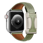Magnetic Buckle Small Waist Plain Genuine Leather Watch Band, For Apple Watch 46mm / 49mm / 45mm / 44mm, For Apple Watch 42mm / 41mm / 40mm / 38mm