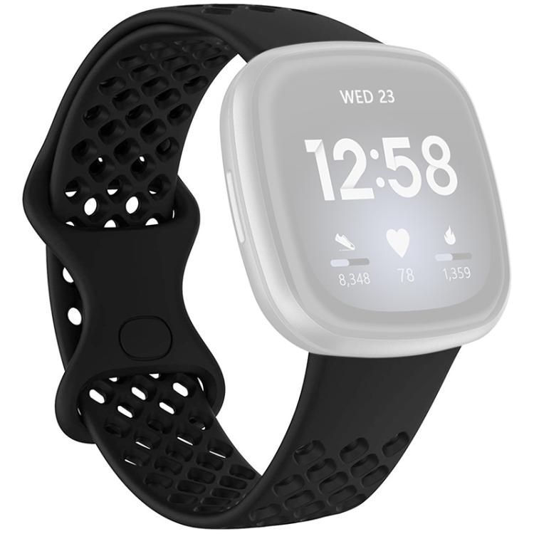 xDfind Breathable Holes Solid Color Silicone Watch Band For Fitbit Versa 3 / Sense, S, L