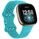 xDfind Breathable Holes Solid Color Silicone Watch Band For Fitbit Versa 3 / Sense, S, L
