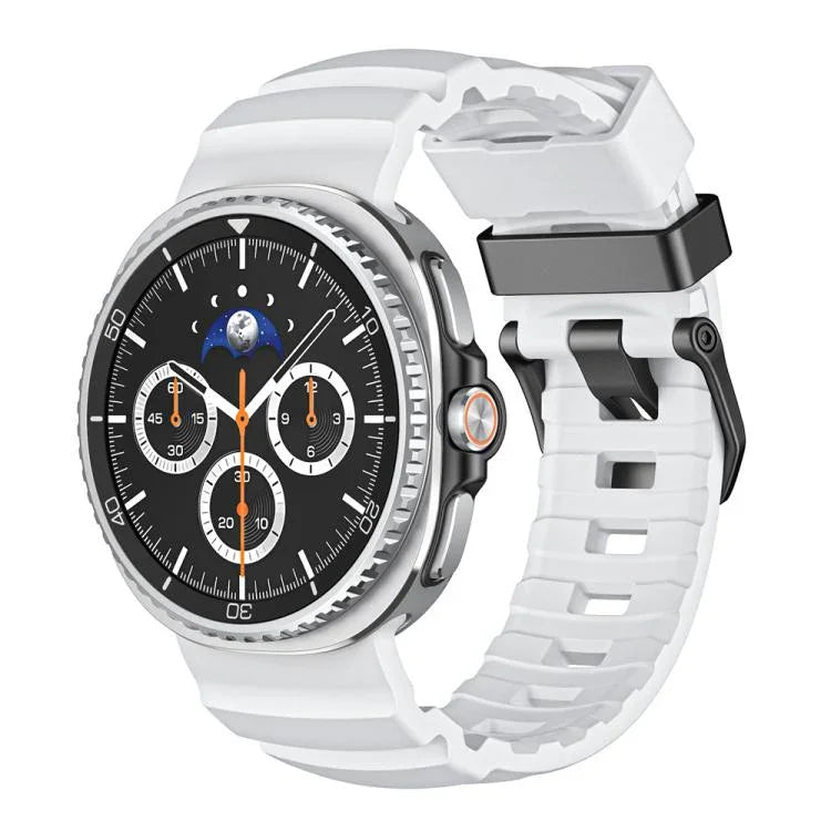Wild Path Black Buckle Silicone Watch Band, For Samsung Galaxy Watch8 / Watch8 Classic