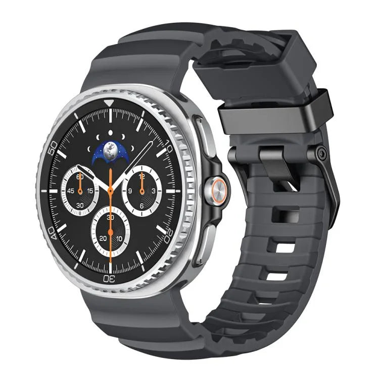 Wild Path Black Buckle Silicone Watch Band, For Samsung Galaxy Watch8 / Watch8 Classic