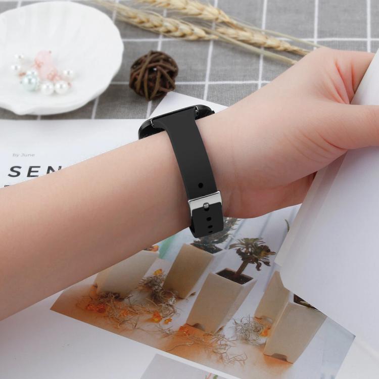For Fitbit Versa 2 / Versa / Versa Lite xDfind Silver Buckle Slim Solid Color Silicone Watch Band, S, L