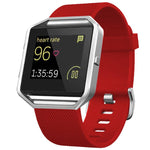 For Fitbit Blaze xDfind Steel Buckle Diagonal Texture Solid Color Silicone Watch Band, S, L