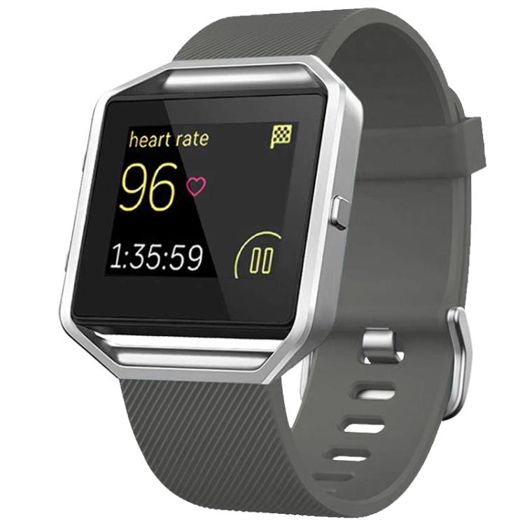 For Fitbit Blaze xDfind Steel Buckle Diagonal Texture Solid Color Silicone Watch Band, S, L