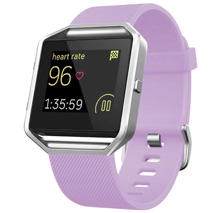 For Fitbit Blaze xDfind Steel Buckle Diagonal Texture Solid Color Silicone Watch Band, S, L