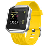 For Fitbit Blaze xDfind Steel Buckle Diagonal Texture Solid Color Silicone Watch Band, S, L