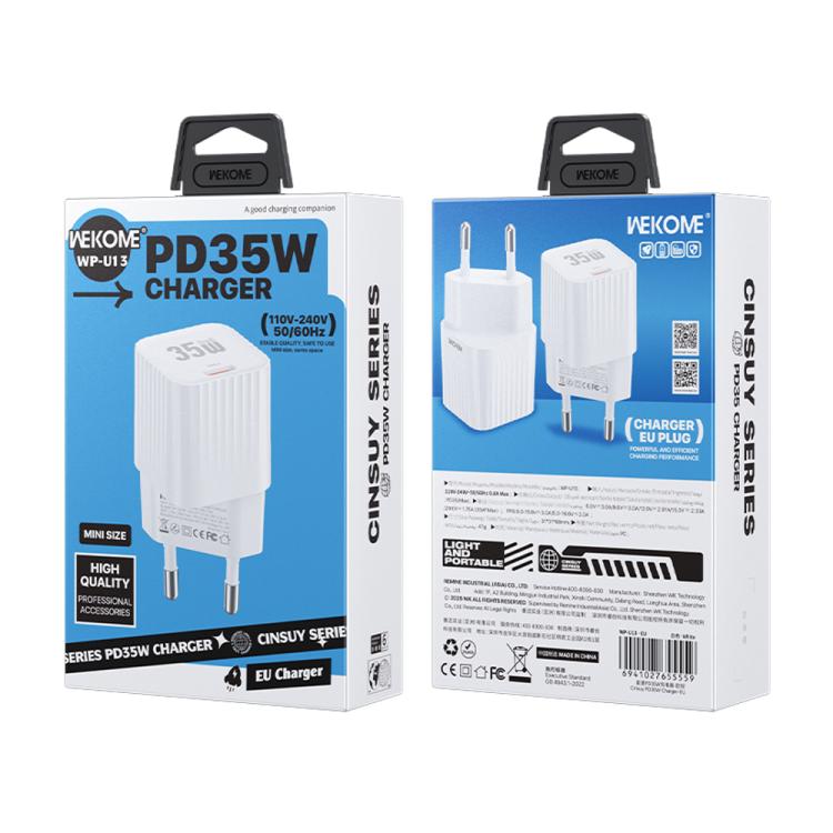 WK WP-U13 Cinsuy Speed PD35W Type-C Fast Charger, EU Plug, UK Plug