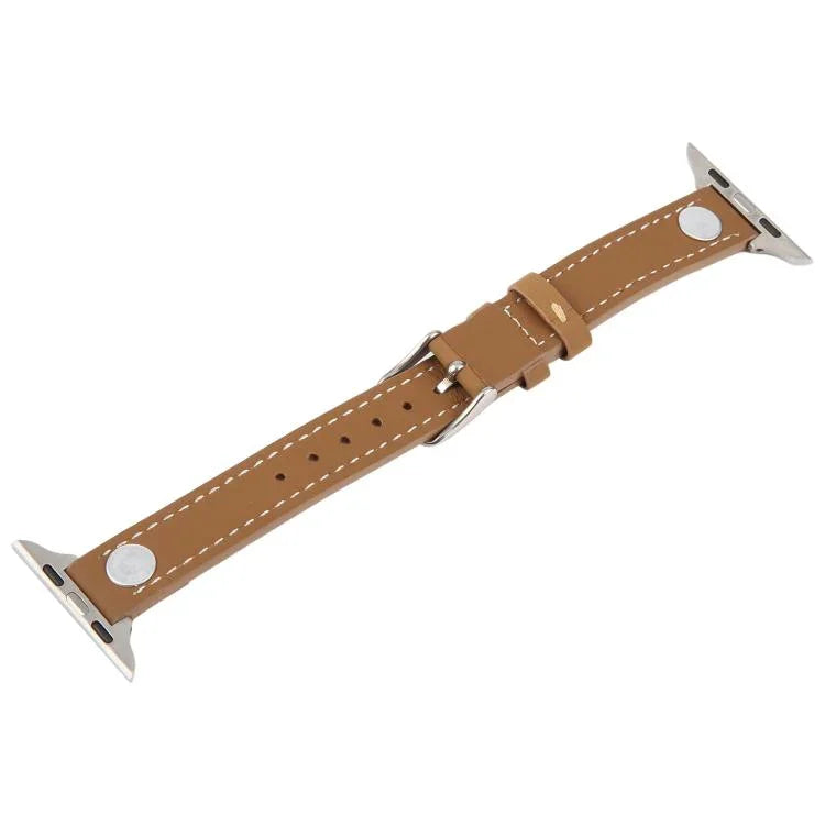 Rivet Camellia Skin Feel Microfiber Leather Watch Band, For Apple Watch 46mm / 49mm / 45mm / 44mm, For Apple Watch 42mm / 41mm / 40mm / 38mm