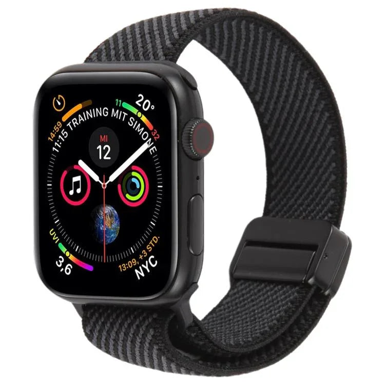 Twill Two Color Elastic Nylon Magnetic Buckle Watch Band, For Apple Watch 46mm / 49mm / 45mm / 44mm, For Apple Watch 42mm / 41mm / 40mm / 38mm