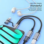 4 in 1 USB-C / Type-C, 8 Pin to USB-C / Type-C, 3.5mm Audio Cable Adapter, Type-C, 8 Pin to USB-C / Type-C, 3.5mm