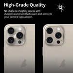 XDcase Titanium Alloy Hollow Camera Lens Protector, For iPhone 15 / 15 Plus