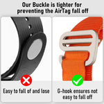 xDfind Silver Buckle Loop Nylon Band Style Anti-lost Tracker Protective Cover, For AirTag 2nd Gen / AirTag 1st Gen