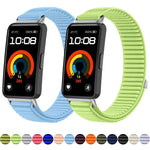 xDfind Woven Nylon Hook And Loop Fastener Metal Interface Watch Band, For Huawei Band 10 / 9 / 8