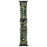 xDfind Black Connector Camouflage Print Silicone Watch Band, For Apple Watch 42 / 44 / 45 / 46 / 49mm, For Apple Watch 38 / 40 / 41 / S10 42mm