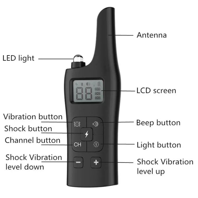 Remote Control Electric Shock Vibration Warning Pet Barking Stopper Waterproof Electronic Collar, 1 Drag 1, 1 Drag 2, 1 Drag 3
