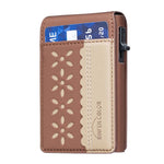 BFK30 Colorblock Flowers Magsafe Magnetic Leather Card Bag
