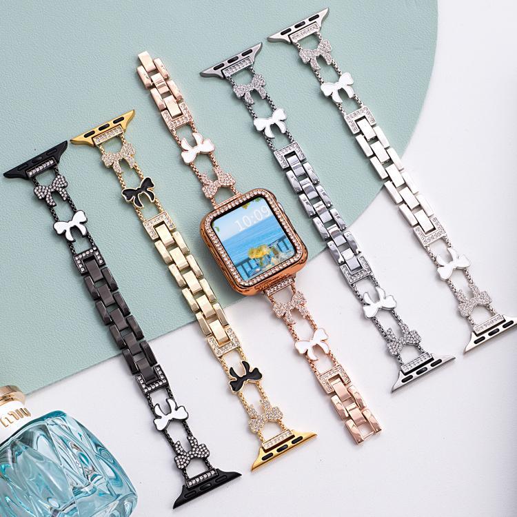xDfind Bowknot Chain Bracelet Diamond Metal Watch Band, For Apple Watch 42 / 44 / 45 / 46 / 49mm, For Apple Watch 38 / 40 / 41 / S11 42mm