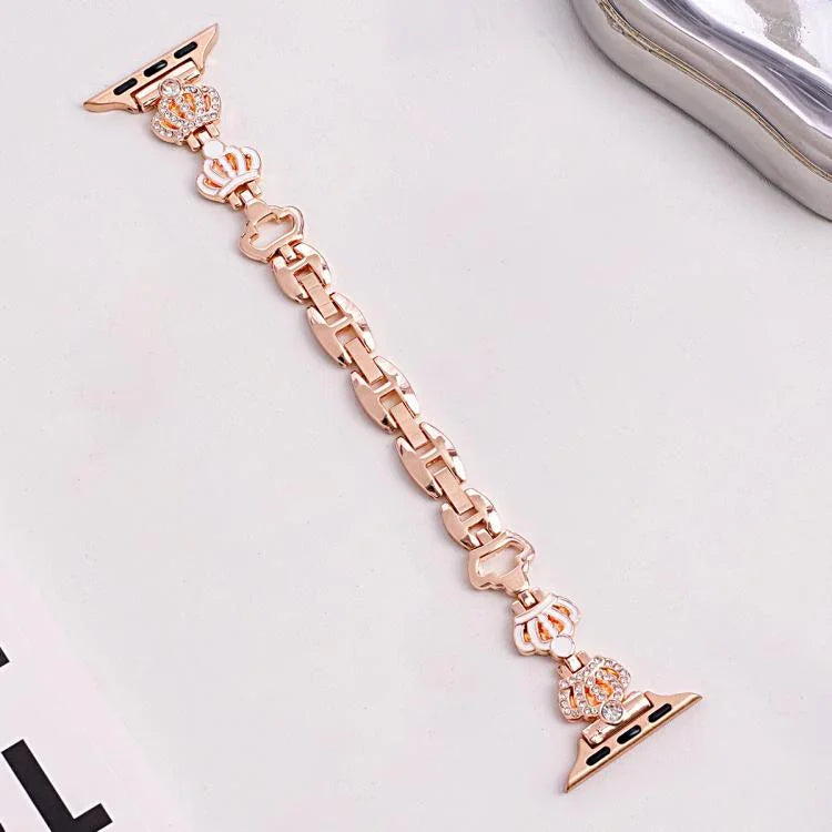 xDfind Crown Chain Bracelet Diamond Metal Watch Band, For Apple Watch 42 / 44 / 45 / 46 / 49mm, For Apple Watch 38 / 40 / 41 / S11 42mm