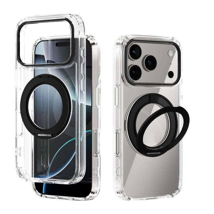 ABEEL MagSafe Q-LUCK Pivot Bracket Transparent Phone Case, For iPhone 17 Pro Max, For iPhone 17 Pro, For iPhone 17, For iPhone Air, For iPhone 16 Pro Max, For iPhone 16 Pro, For iPhone 16 Plus, For iPhone 16
