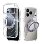 ABEEL MagSafe Q-LUCK Pivot Bracket Transparent Phone Case, For iPhone 17 Pro Max, For iPhone 17 Pro, For iPhone 17, For iPhone Air, For iPhone 16 Pro Max, For iPhone 16 Pro, For iPhone 16 Plus, For iPhone 16