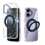 ABEEL MagSafe Q-LUCK Pivot Bracket Transparent Phone Case, For iPhone 17 Pro Max, For iPhone 17 Pro, For iPhone 17, For iPhone Air, For iPhone 16 Pro Max, For iPhone 16 Pro, For iPhone 16 Plus, For iPhone 16