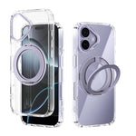 ABEEL MagSafe Q-LUCK Pivot Bracket Transparent Phone Case, For iPhone 17 Pro Max, For iPhone 17 Pro, For iPhone 17, For iPhone Air, For iPhone 16 Pro Max, For iPhone 16 Pro, For iPhone 16 Plus, For iPhone 16