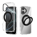ABEEL MagSafe Q-LUCK Pivot Bracket Transparent Phone Case, For iPhone 17 Pro Max, For iPhone 17 Pro, For iPhone 17, For iPhone Air, For iPhone 16 Pro Max, For iPhone 16 Pro, For iPhone 16 Plus, For iPhone 16