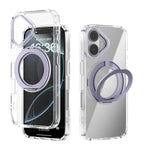 ABEEL MagSafe Q-LUCK Pivot Bracket Transparent Phone Case, For iPhone 17 Pro Max, For iPhone 17 Pro, For iPhone 17, For iPhone Air, For iPhone 16 Pro Max, For iPhone 16 Pro, For iPhone 16 Plus, For iPhone 16