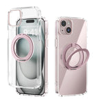 ABEEL MagSafe Q-LUCK Pivot Bracket Transparent Phone Case, For iPhone 15 Pro Max, For iPhone 15 Pro, For iPhone 15 Plus, For iPhone 15, For iPhone 14 Plus, For iPhone 14, For iPhone 14 Pro, For iPhone 14 Pro Max