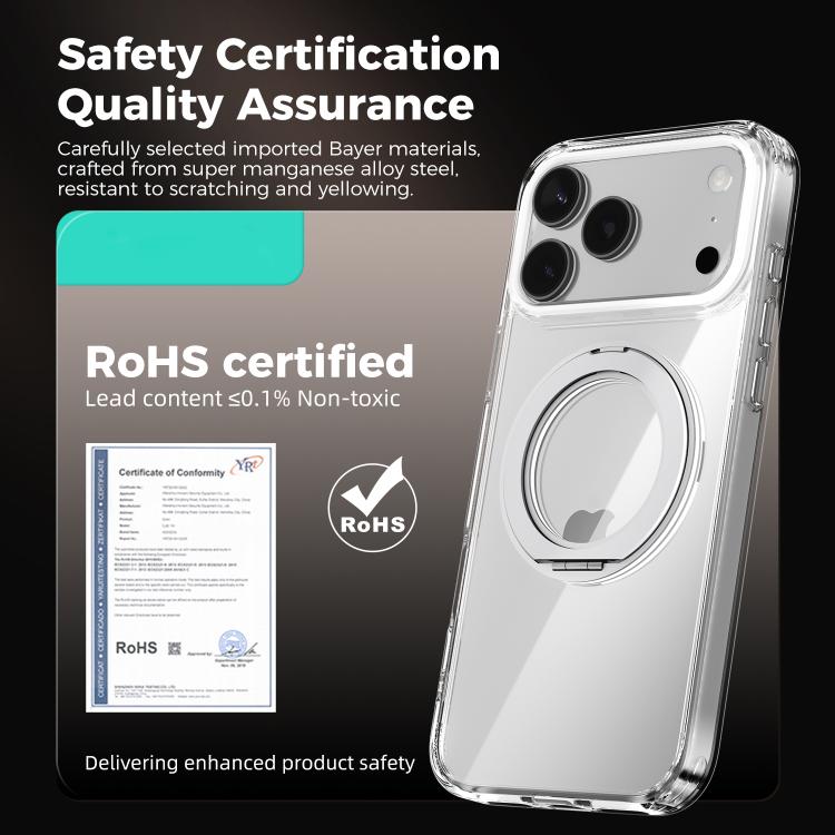 ABEEL MagSafe Q-LUCK Pivot Bracket Transparent Phone Case, For iPhone 13 Pro Max, For iPhone 13 Pro, For iPhone 13