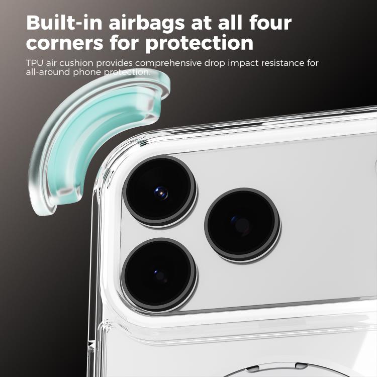 ABEEL MagSafe Q-LUCK Pivot Bracket Transparent Phone Case, For iPhone 17 Pro Max, For iPhone 17 Pro, For iPhone 17, For iPhone Air, For iPhone 16 Pro Max, For iPhone 16 Pro, For iPhone 16 Plus, For iPhone 16