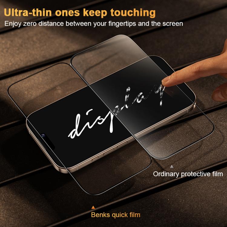 Benks King Kong Corning Hot-bend Full-glue HD Tempered Film Quick-attach Version, For iPhone 17 Pro Max, For iPhone 17 Pro, For iPhone 17