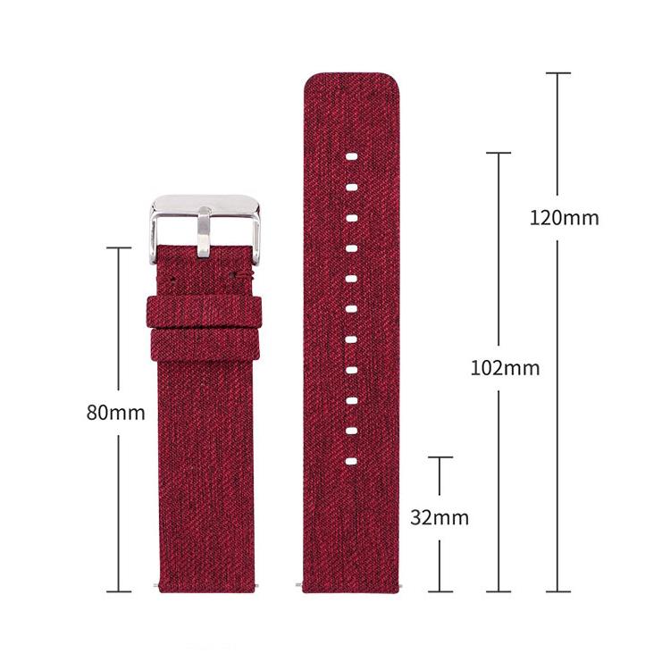 Stainless Steel Pin Buckle Nylon Woven Canvas Watch Band, 16mm, 18mm