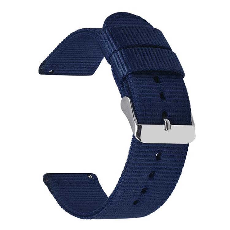 Stainless Steel Pin Buckle Solid Color Nylon Canvas Watch Band, 18mm, 20mm, 22mm