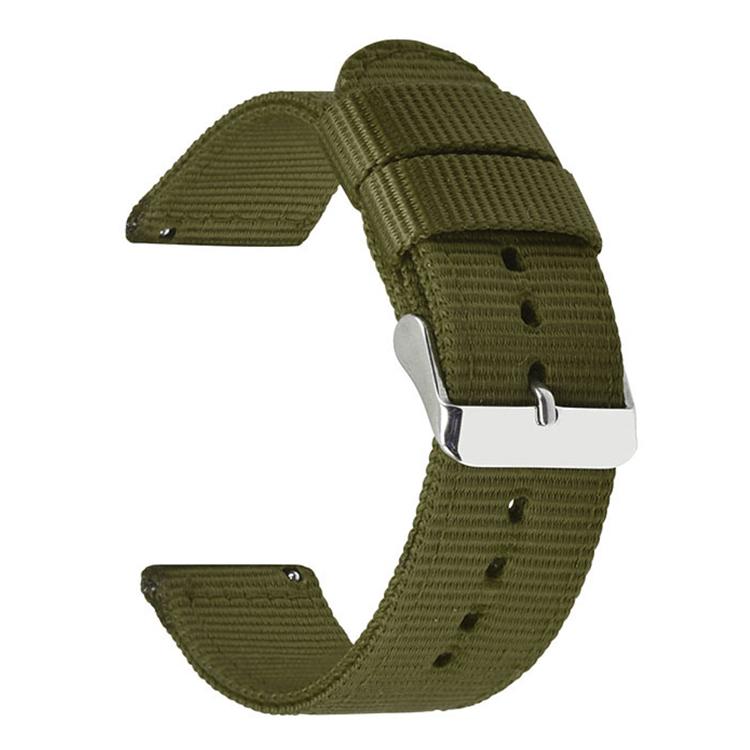 Stainless Steel Pin Buckle Solid Color Nylon Canvas Watch Band, 18mm, 20mm, 22mm