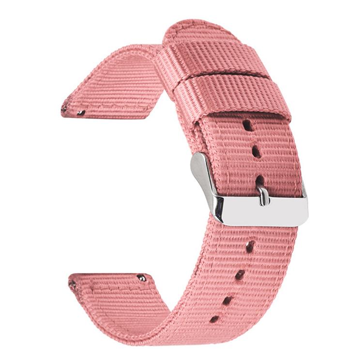 Stainless Steel Pin Buckle Solid Color Nylon Canvas Watch Band, 18mm, 20mm, 22mm