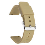 Stainless Steel Silver Pin Buckle Solid Color Silicone Waterproof Watch Band, 20mm, 21mm, 22mm