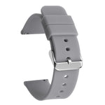 Stainless Steel Silver Pin Buckle Solid Color Silicone Waterproof Watch Band, 20mm, 21mm, 22mm