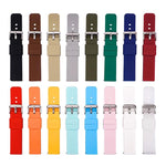 Stainless Steel Silver Pin Buckle Solid Color Silicone Waterproof Watch Band, 16mm, 18mm, 19mm