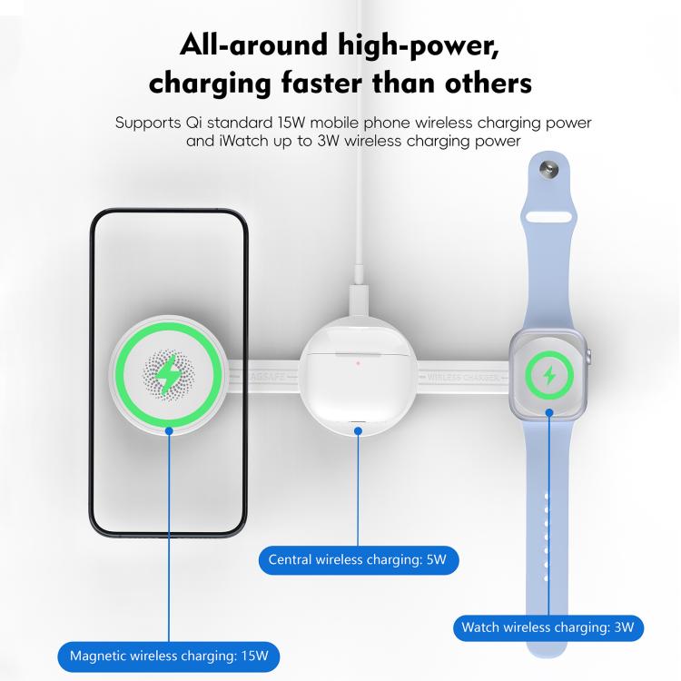 U50 Foldable 15W 3 in 1 Magnetic Wireless Charger
