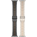 Three-bead Safety Clasp Titanium Alloy Watch Band, For Apple Watch 46mm / 49mm / 45mm / 44mm, For Apple Watch 42mm / 41mm / 40mm / 38mm