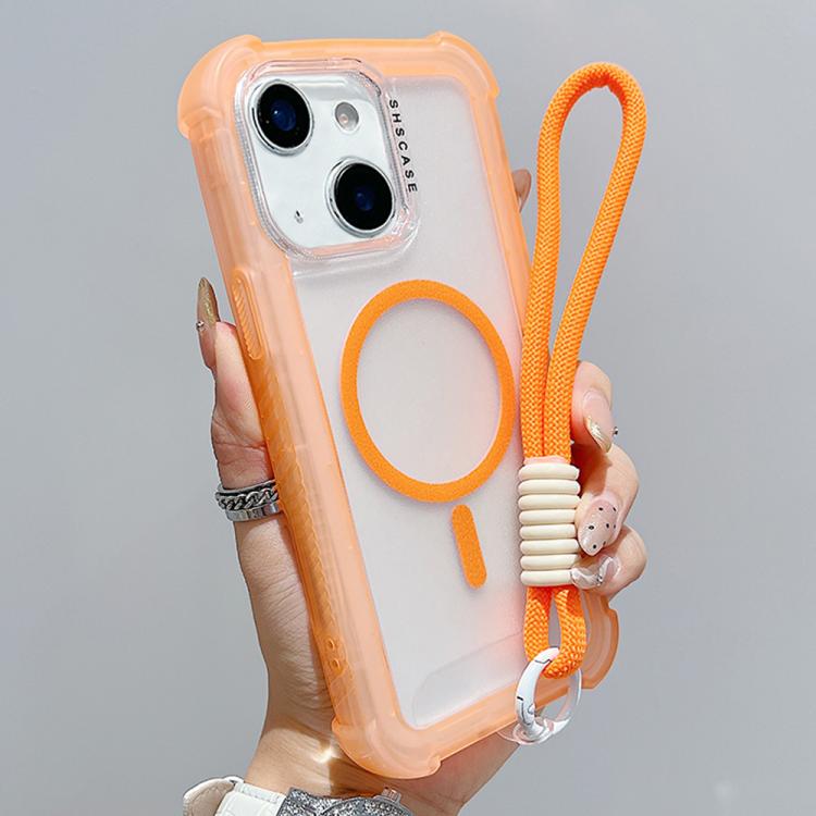 Transparent Matte TPU Hybrid PC 3-in-1 MagSafe Phone Case with Wrist Strap, For iPhone 13 Pro Max, For iPhone 13 Pro, For iPhone 13, For iPhone 12 Pro Max